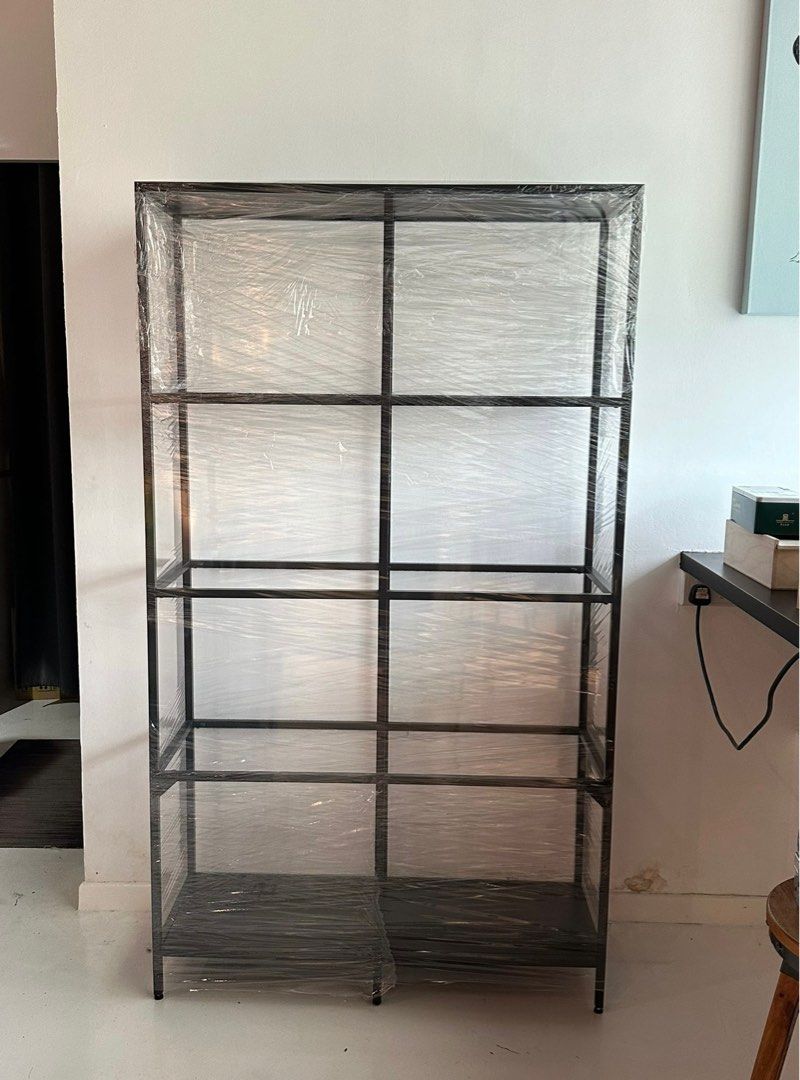 IKEA black metal shelf, Furniture & Home Living, Furniture, Shelves