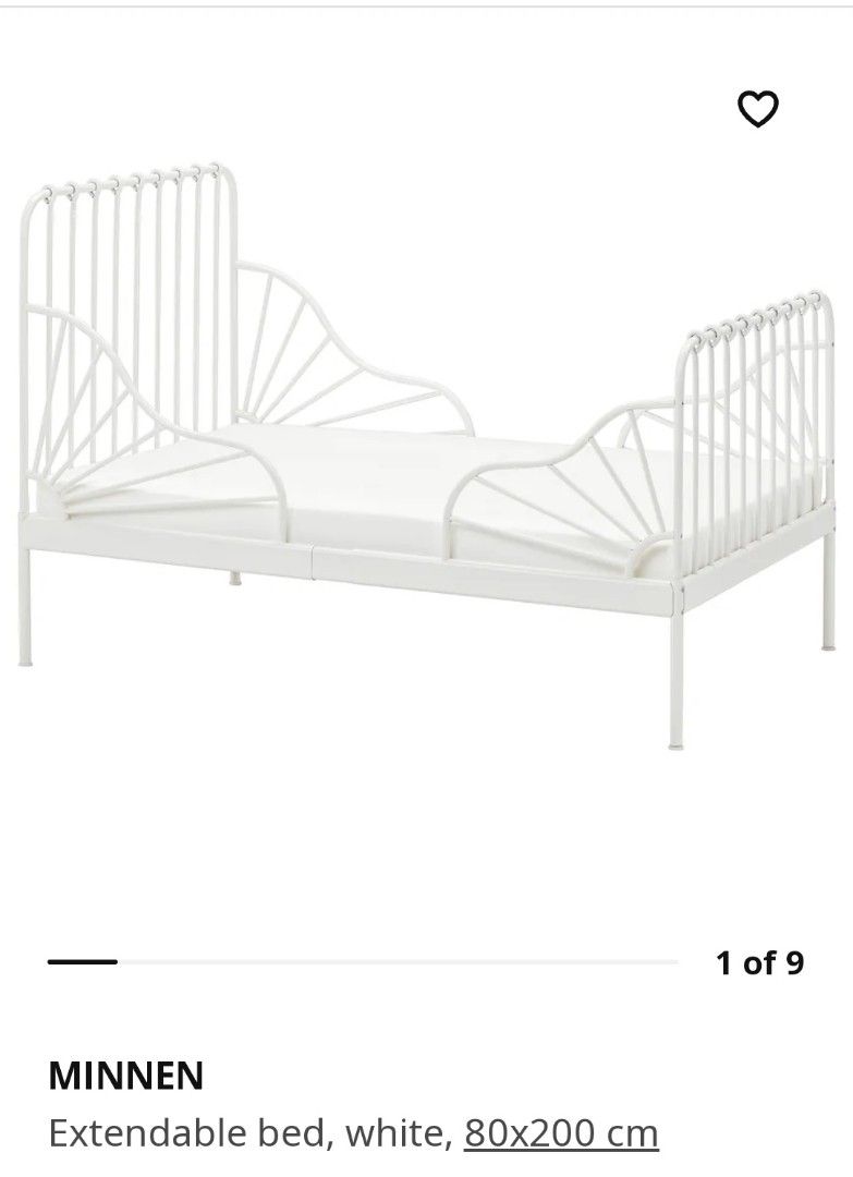 Ikea extendable bed frame and mattress set, Furniture & Home Living