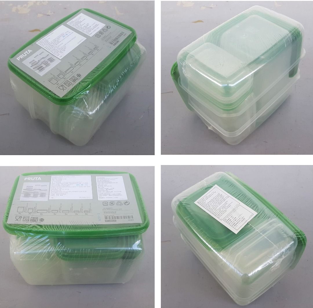 IKEA Kitchen Accessory, Pruta Food Container, Set of 17 transparent