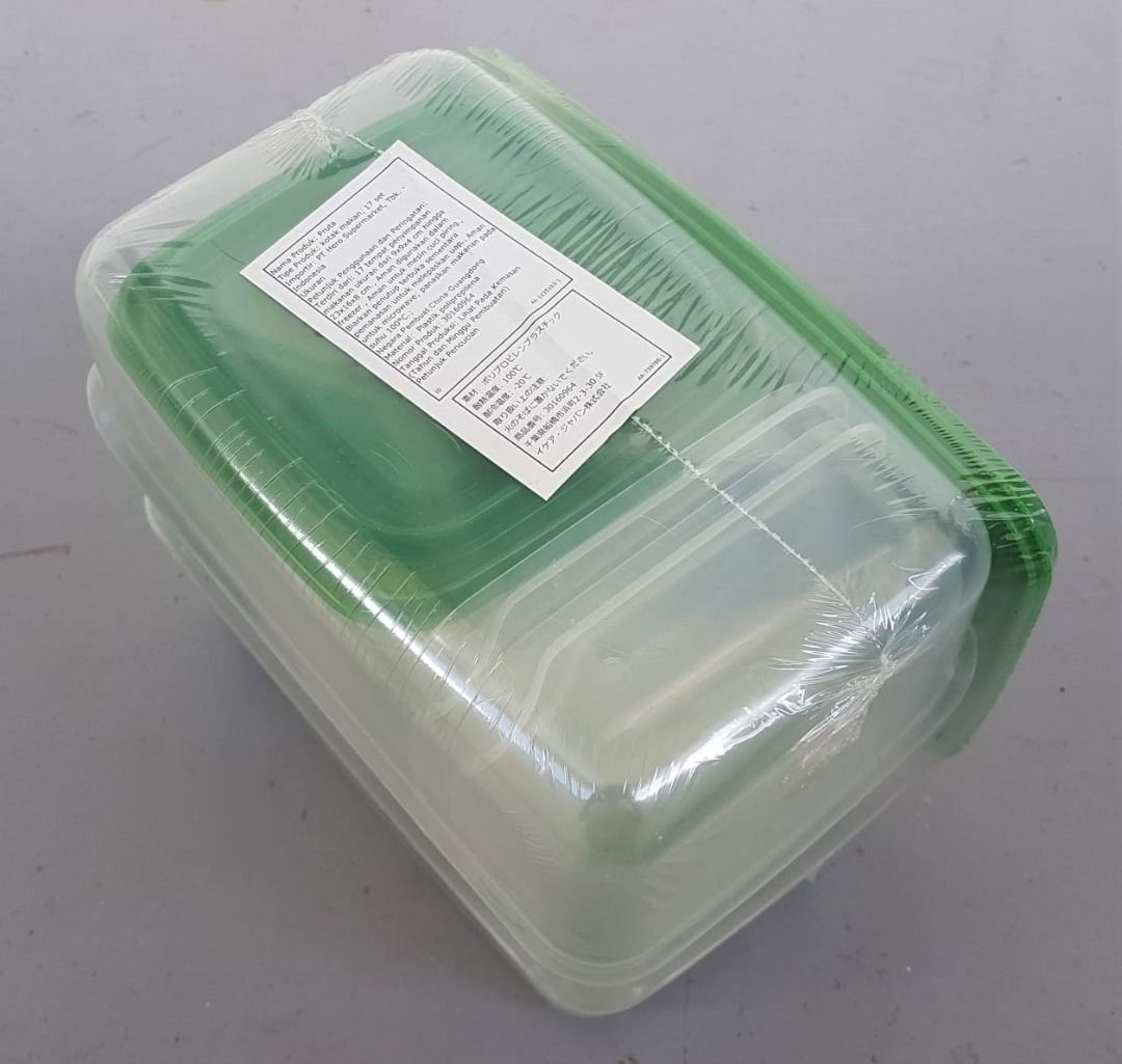 PRUTA Food container, set of 17, clear, green - IKEA