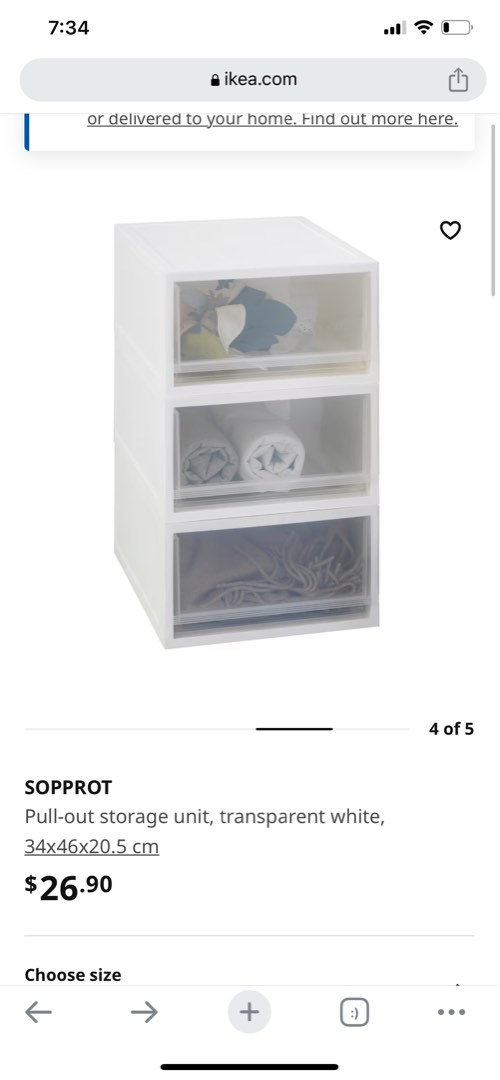 Ikea storage drawer (2), Furniture & Home Living, Home Improvement