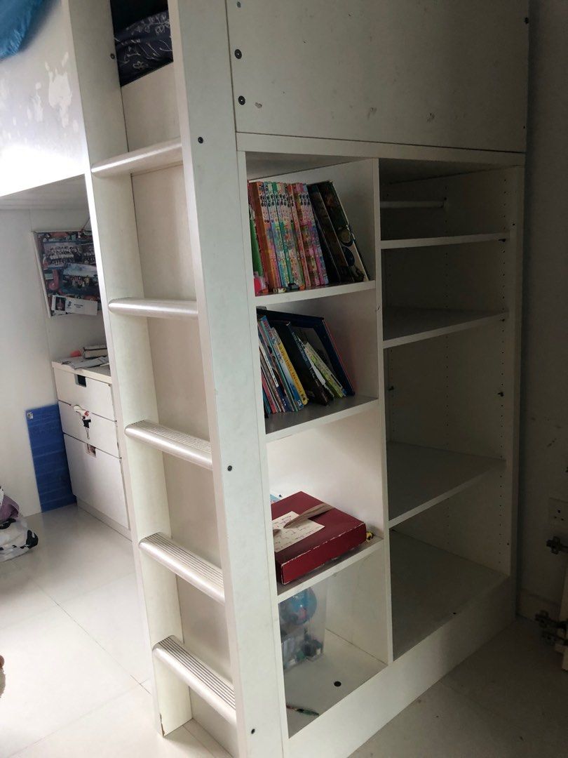 IKEA Stuva loft bed with table, drawers and shelf, Furniture & Home