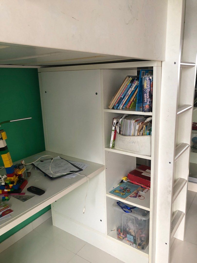 IKEA Stuva loft bed with table, drawers and shelf, Furniture & Home