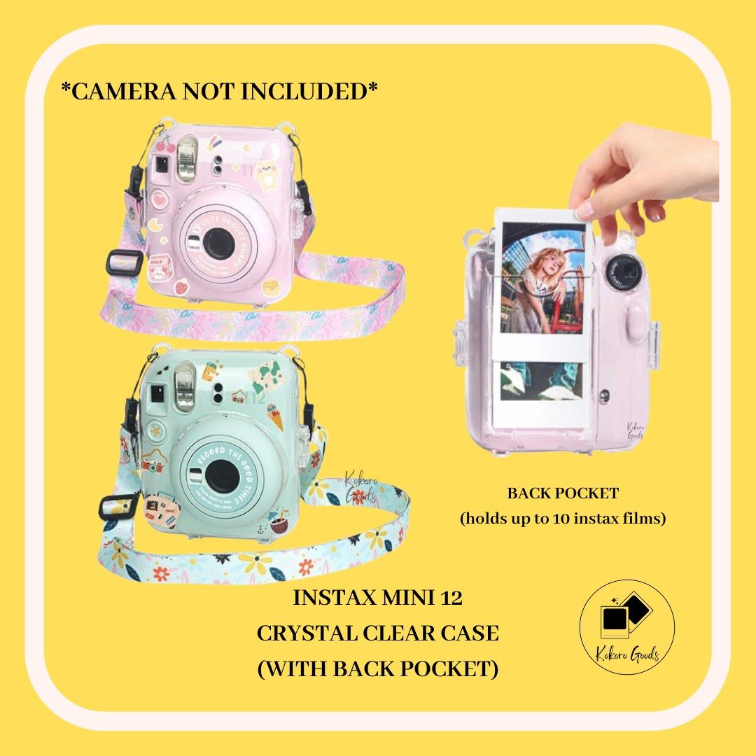 Instax Mini 12 Camera Clear Case (w/ strap & stickers) on Carousell