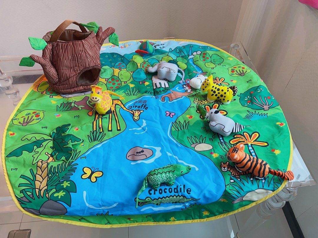 Jolly Baby Baby Toddler Play Activity Mat Jungle Animals Sensory Sound