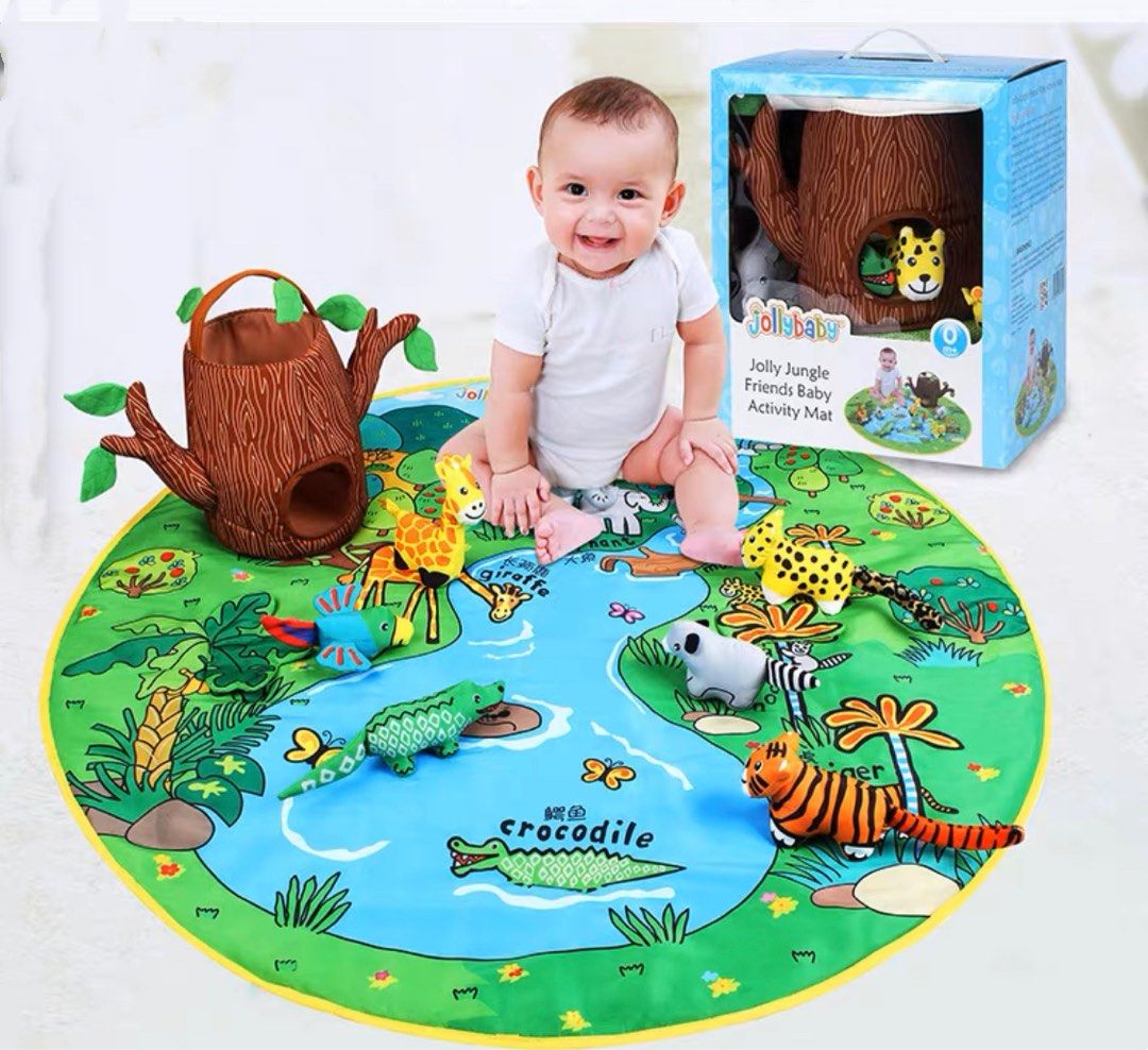 Jolly Baby Baby Toddler Play Activity Mat Jungle Animals Sensory Sound