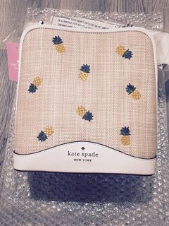 為夏天做準備～正品Kate Spade 鳳梨編織包 全新精品手提側背兩用包