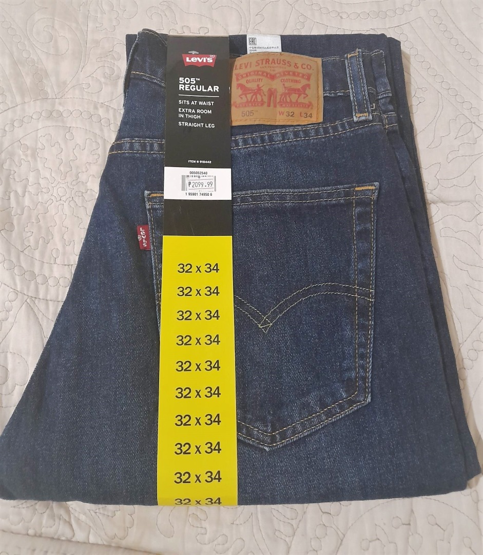 LEVIS 505 REGULAR DARK BLUE, Men's Fashion, Bottoms, Jeans on Carousell