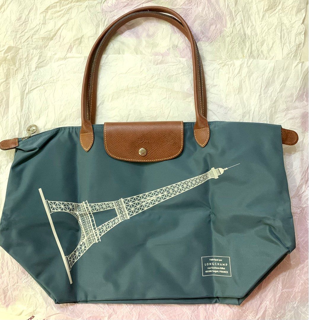 Limited edition] (BNIB unused) LONGCHAMP Eiffel Tower Bag In Graphite Blue.  Authentic purchase in Paris, France , Luxury, Bags & Wallets on Carousell