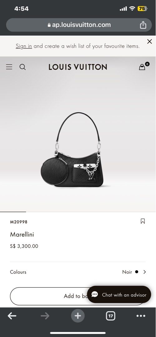 Louis Vuitton Marellini Black EPI