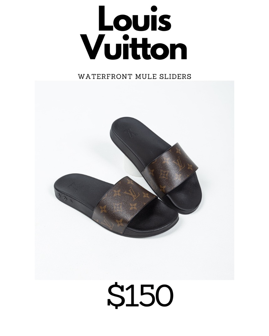 Authentic Louis Vuitton White Waterfront Men Mule/Sandals US12 EU45 LV/UK11