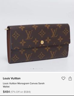 LOUIS VUITTON M61734 MONOGRAM SARAH LONG WALLET 237028204 ;, Luxury, Bags &  Wallets on Carousell