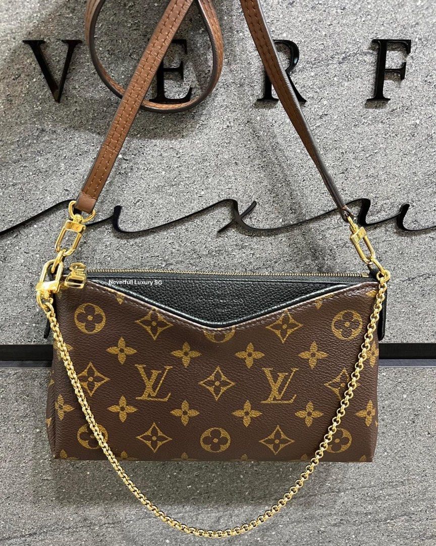 Louis Vuitton Discontinued Monogram Pallas Clutch Crossbody