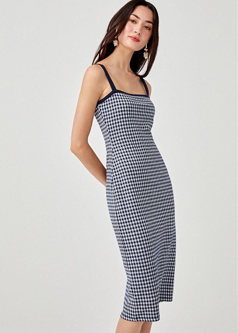 Gingham dress new arrivals bodycon