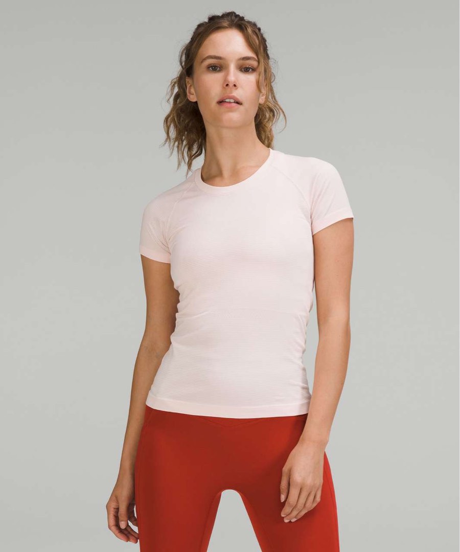 New Lululemon Swiftly Tech Short Sleeve Shirt 2.0 Mesh Camo Pink Women's  Size 0