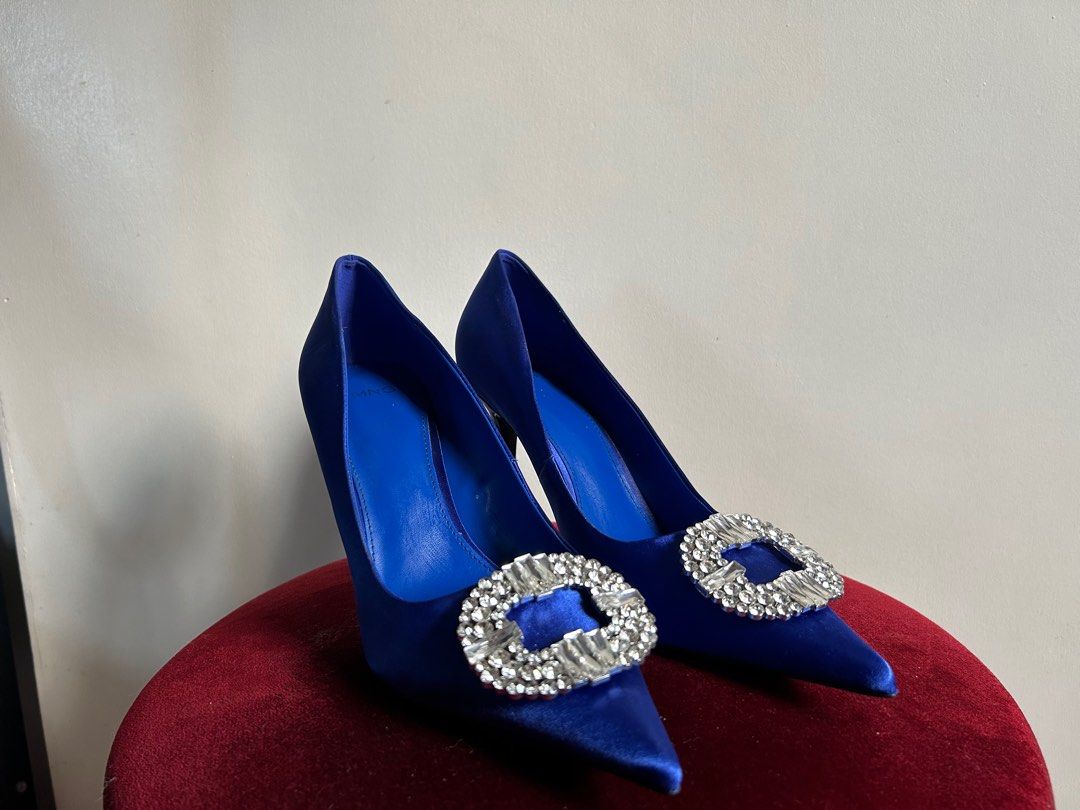 Royal blue and silver high heels online