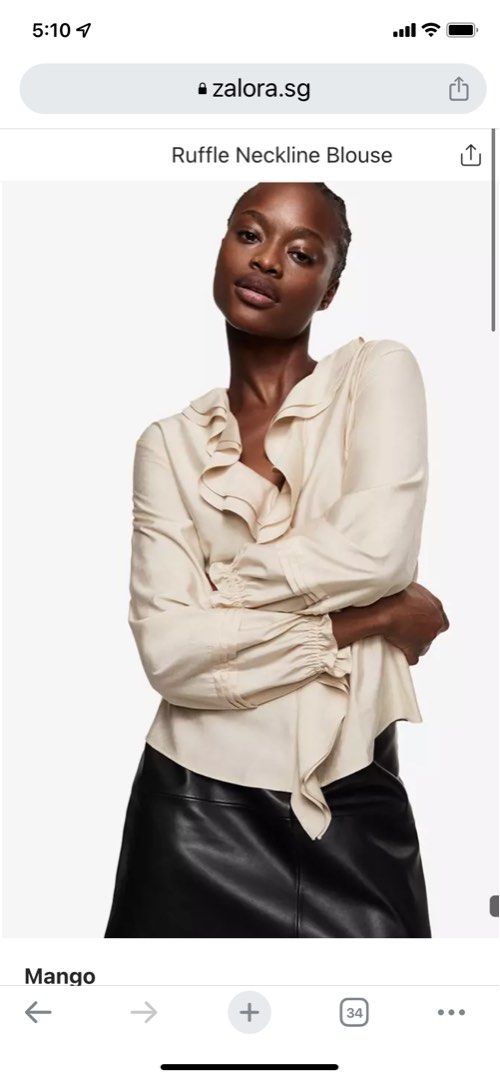mango ruffle blouse
