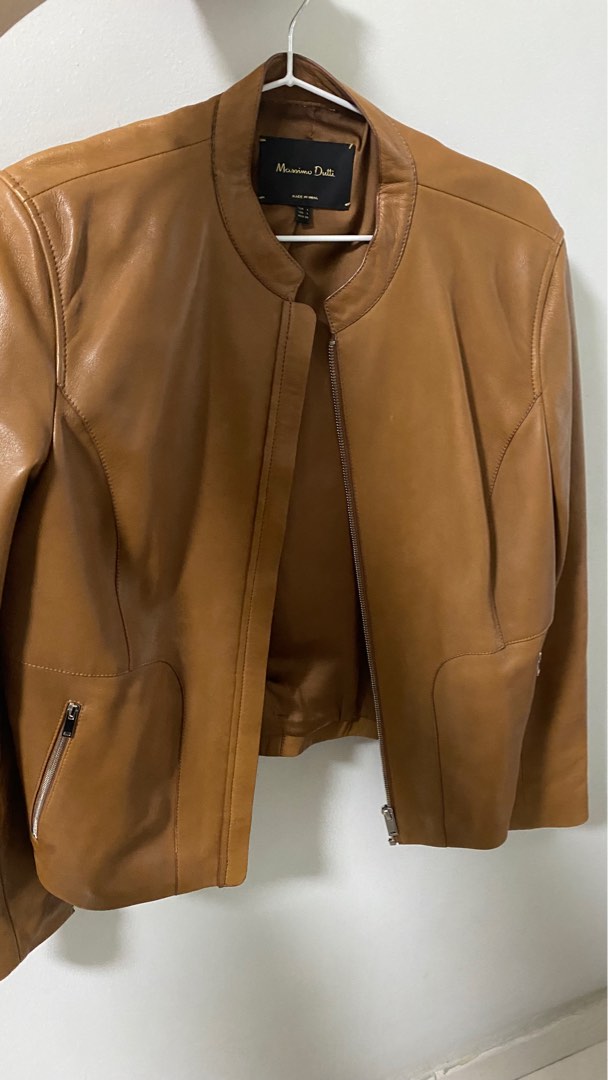 Massimo dutti store leather jacket womens