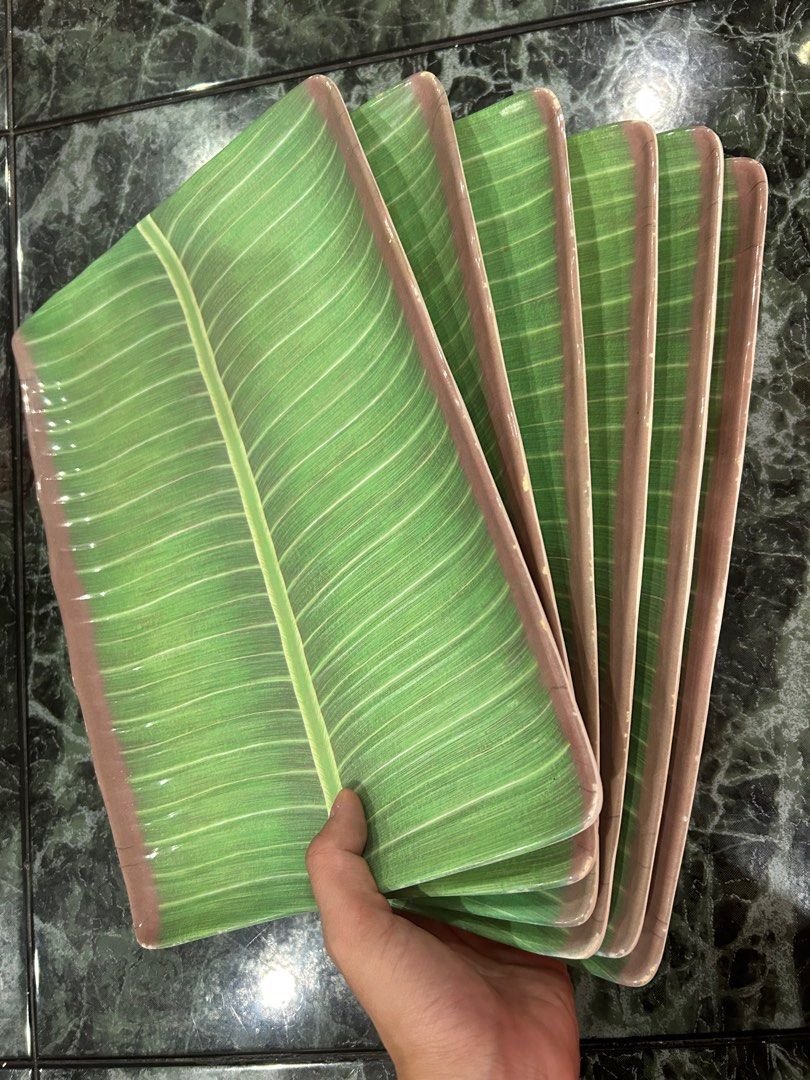 Melamine Banana Leaf Plate , Furniture & Home Living, Kitchenware