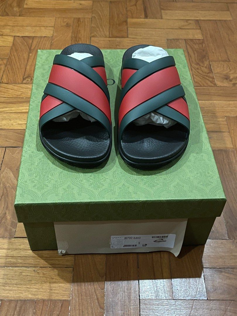Men's rubber slide sandal with web deals