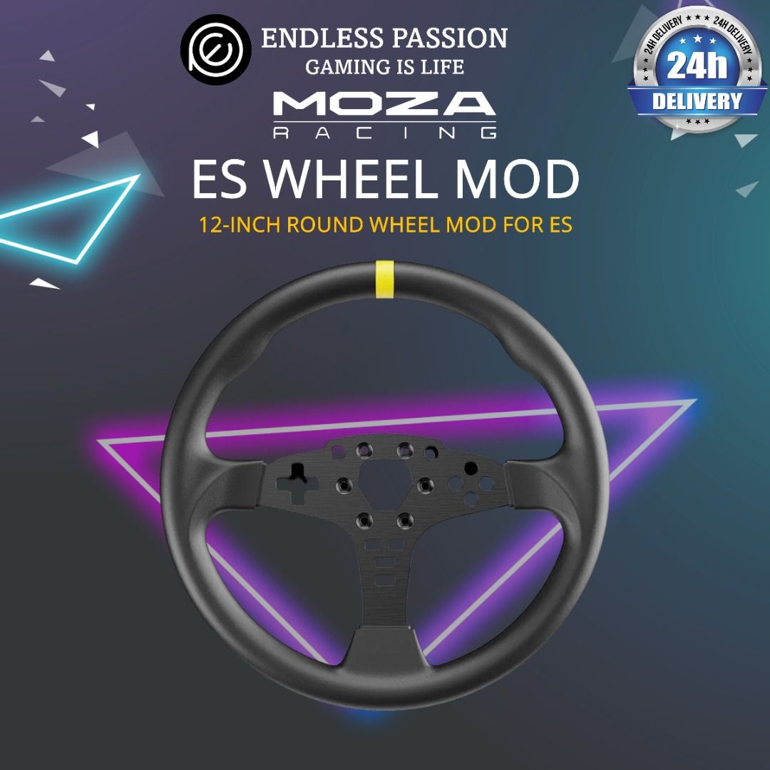 Moza 12inch Round Wheel Mod for ES OM FOR SPECIAL PRICE, Computers & Tech, Parts