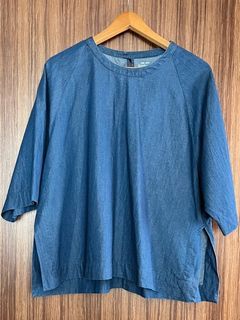 Muji Denim Long Sleeved Top