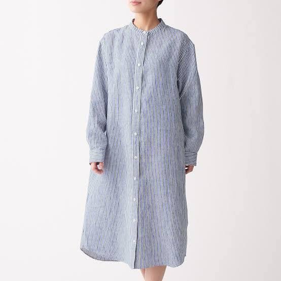 MUJI linen shirt dress, Women's Fashion, Dresses & Sets, Dresses on Carousell