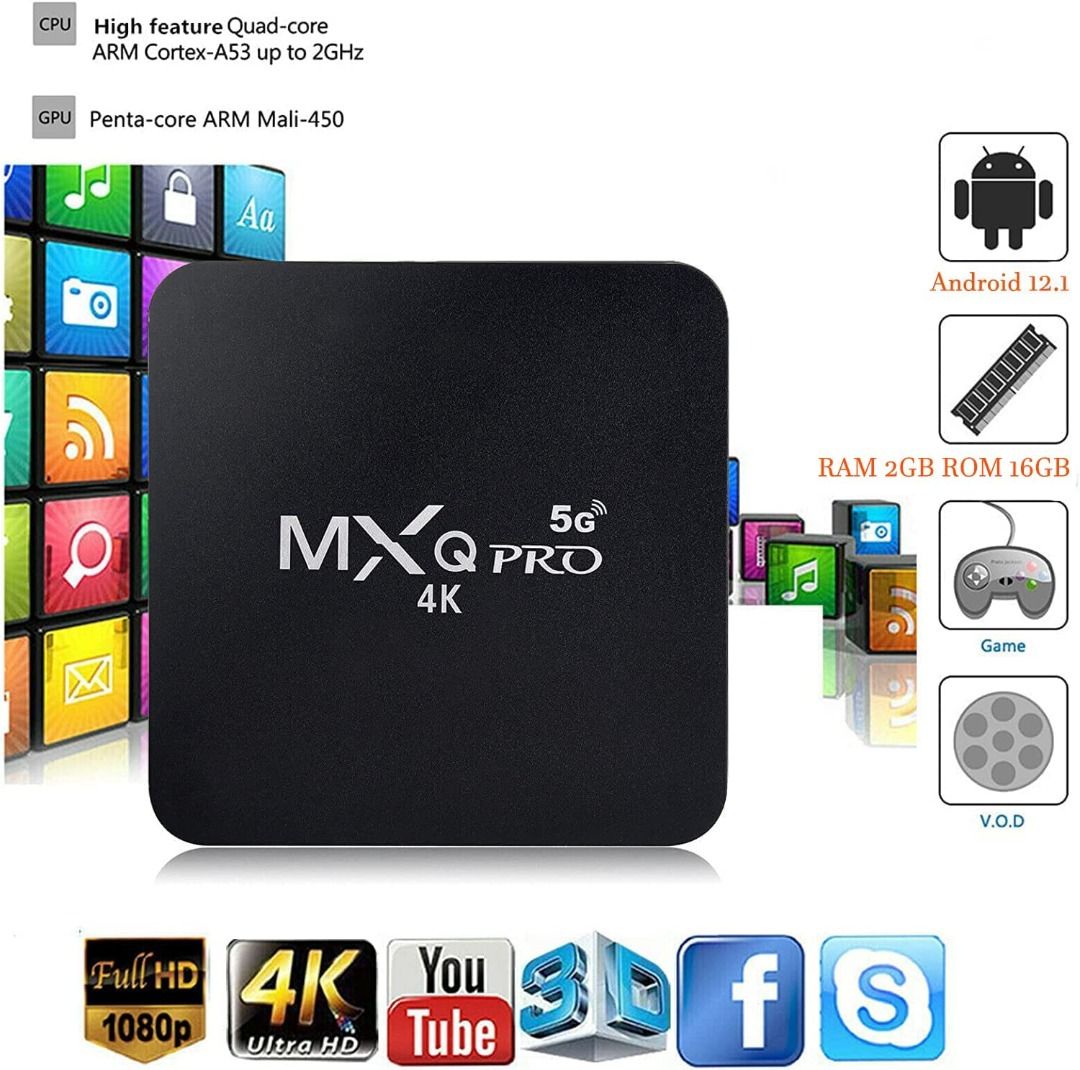 MXQ Pro 5G Android Ram 8GB ROM 128GB Android Smart Box H.265 HD 3D Dual  Band 2.4G/5.8G upport H.265/3D/4K HD/BT 4.0 Smart TV Box, TV & Home  Appliances, TV & Entertainment, Media