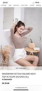 Neonmello Octivia Square Neck Top (Taupe)