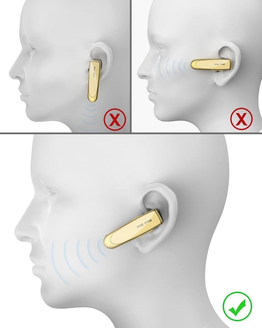 New bee Bluetooth Earpiece V5.0 Wireless Handsfree Headset 24 Hrs