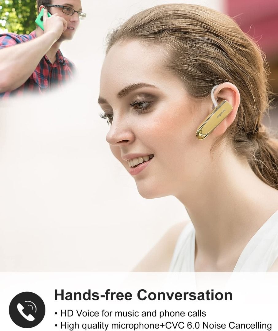 New bee Bluetooth Earpiece V5.0 Wireless Handsfree Headset 24 Hrs