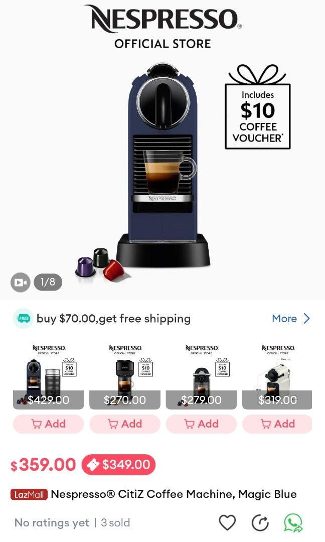 New Nespresso CitiZ D113 limited edition, TV & Home Appliances, Kitchen ...