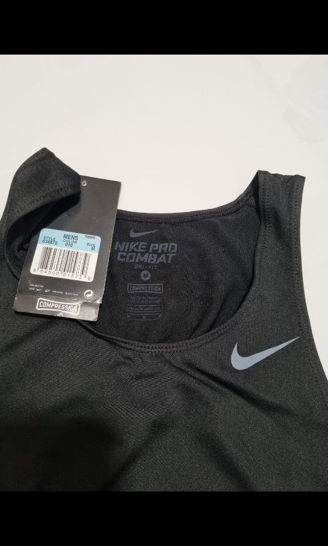 Nike Pro Combat Compression Top Men's Gray New without Tags 3XL