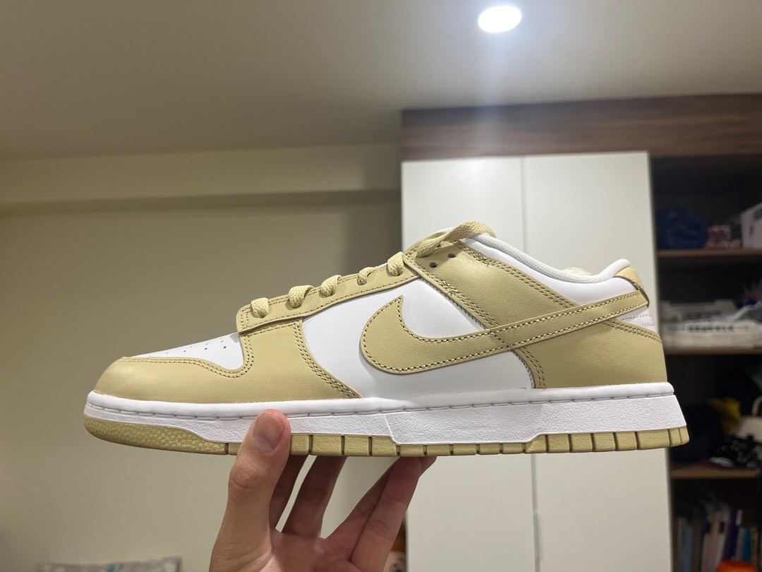 Nike Dunk Low Team Gold 鵝黃奶茶10.5 / 28.5cm 男鞋, 他的時尚, 鞋