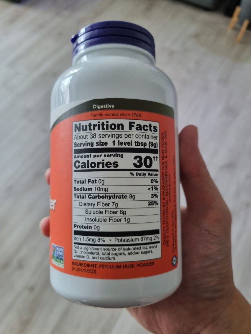 NOW Foods Psyllium Husk Powder, Health & Nutrition, Health Supplements