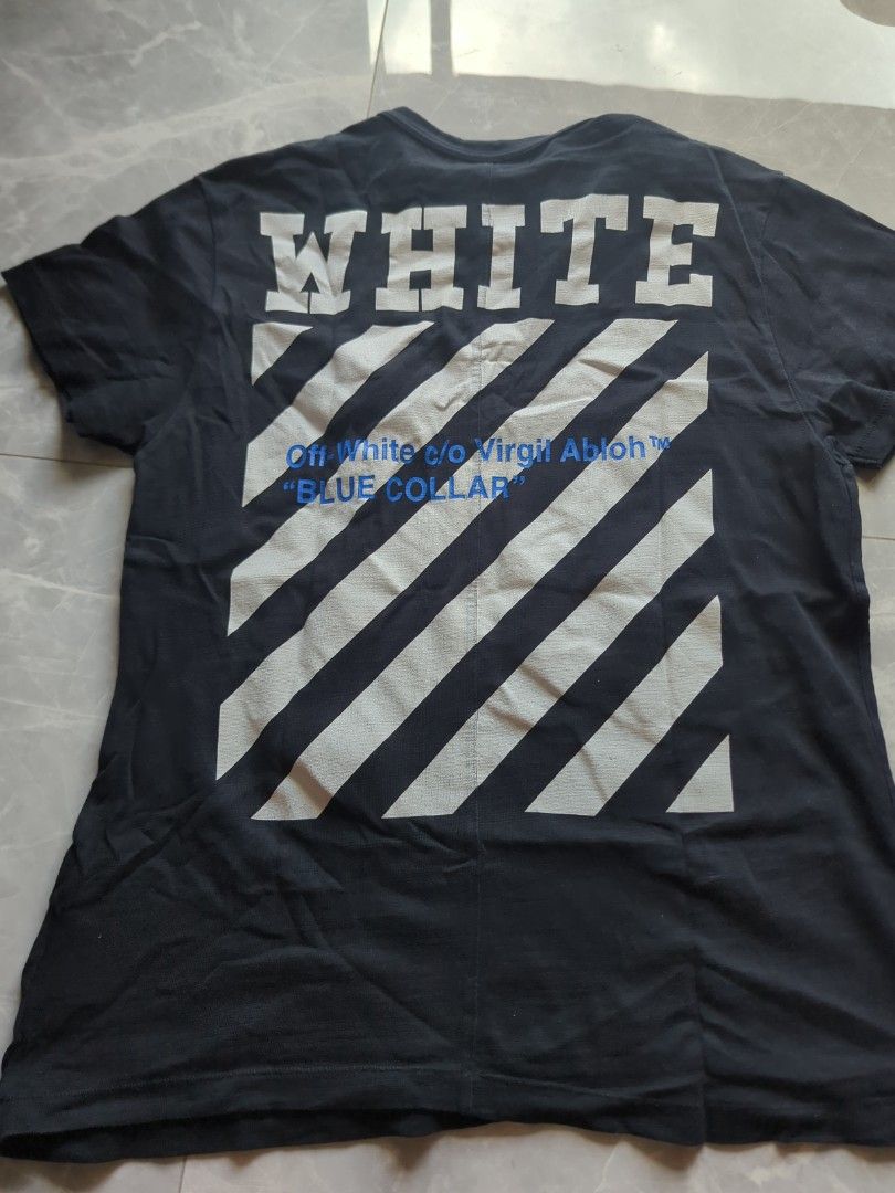 Off white blue collar t shirt hot sale