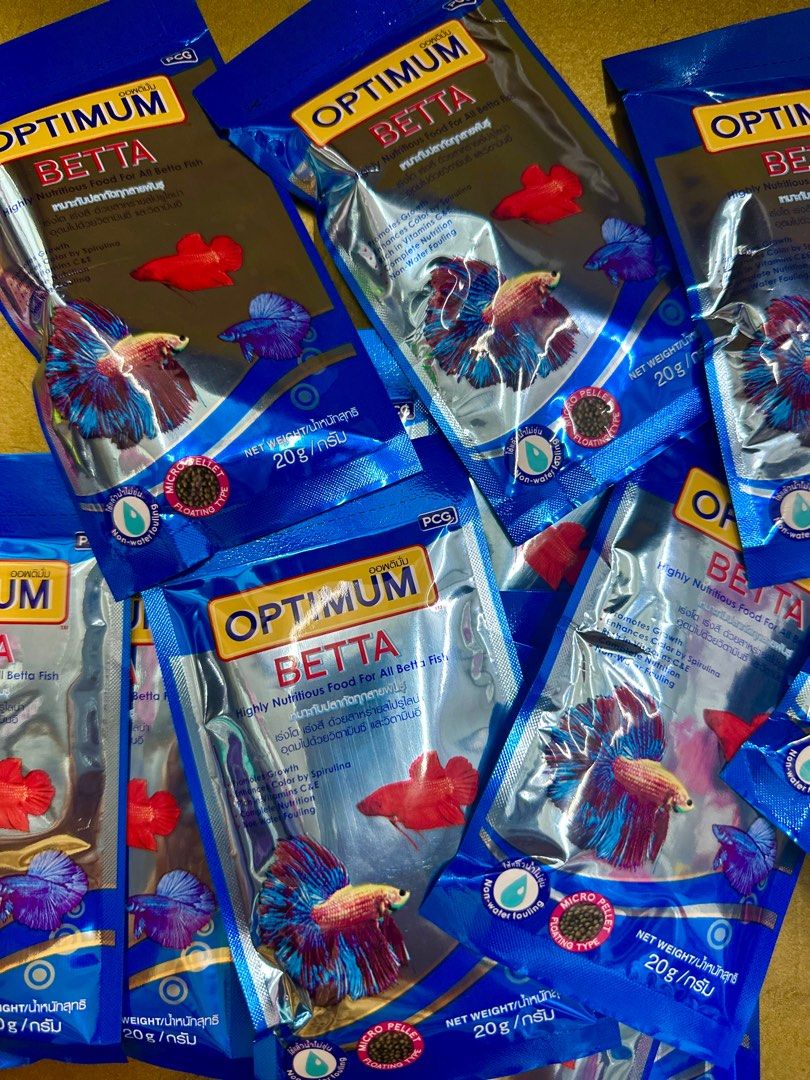 Optimum BETTA Fish Food 20g (Category: Pet Food) located in Quezon City. Submitted by pets.r.us.manila (Listing ID 1228246965, Image 1). Description: Highly Nutritious Food for all BETTA Fish ✅Promotes Growth ✅Enhance color by Spirulina ✅Rich in Vitamin C & E ✅Complete Nutrition ✅Non-water fouling 📍Pickup PETS R US Pet Supplies tandang sora culiat, QC.