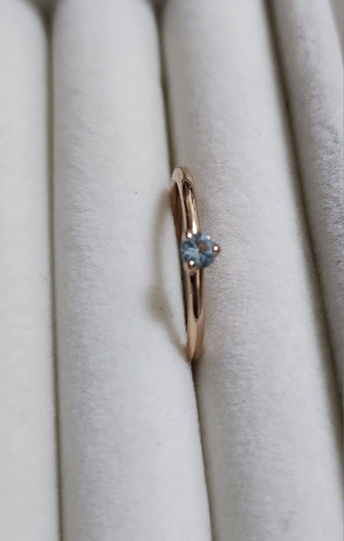 Pandora light new arrivals blue solitaire ring