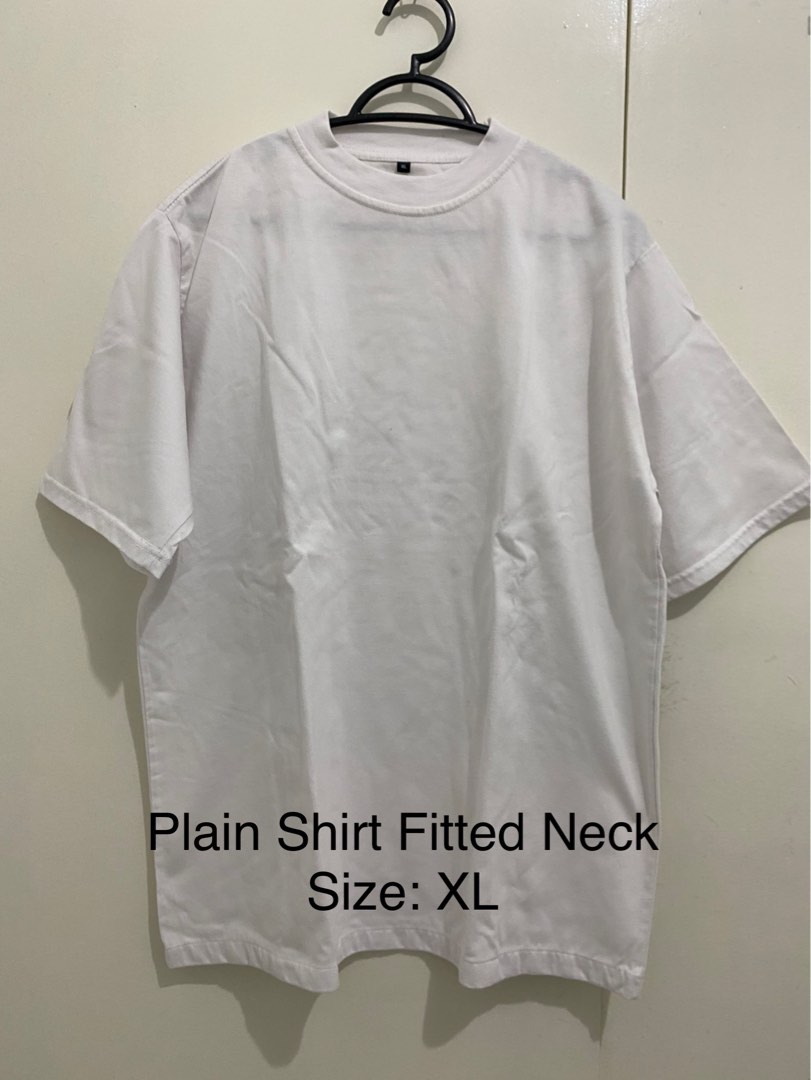 Plain White Shirt Fitted Neck, Men's Fashion, Tops & Sets, Tshirts ...