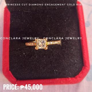 .5 KARAT PRINCESS CUT NATURAL DIAMOND ENGAGEMENT GOLD RING ONHAND