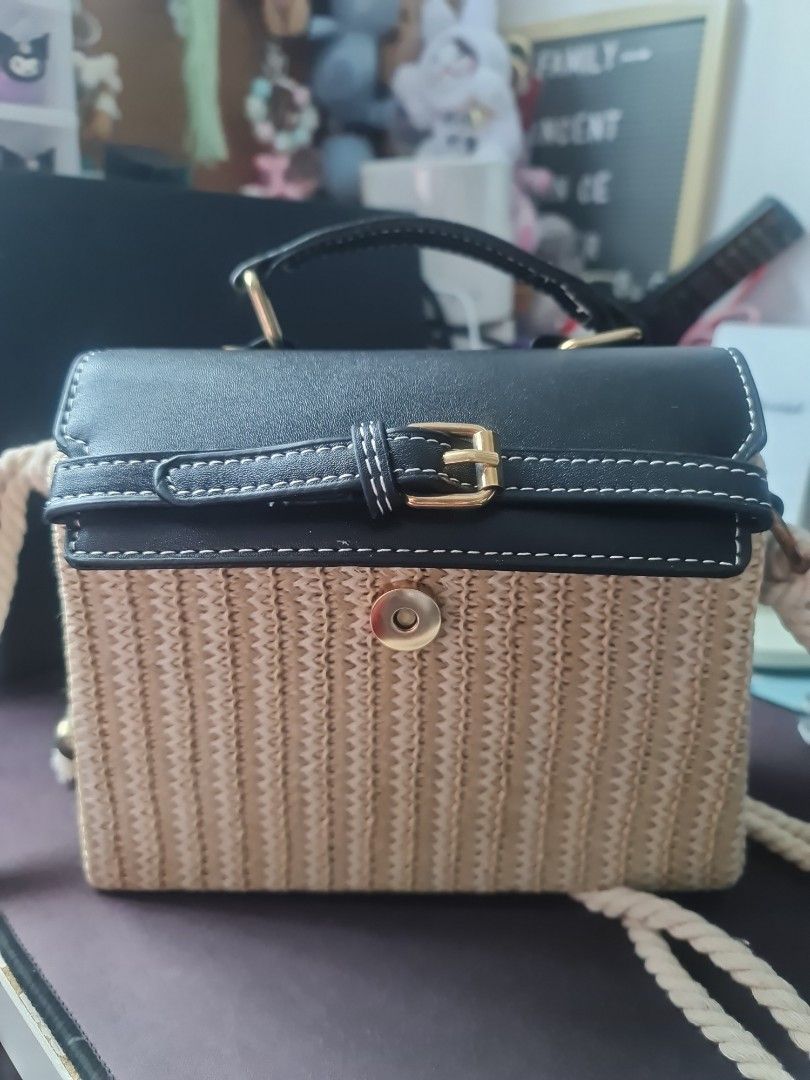 Rattan box bag hot sale