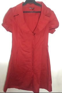 Red dress with collar