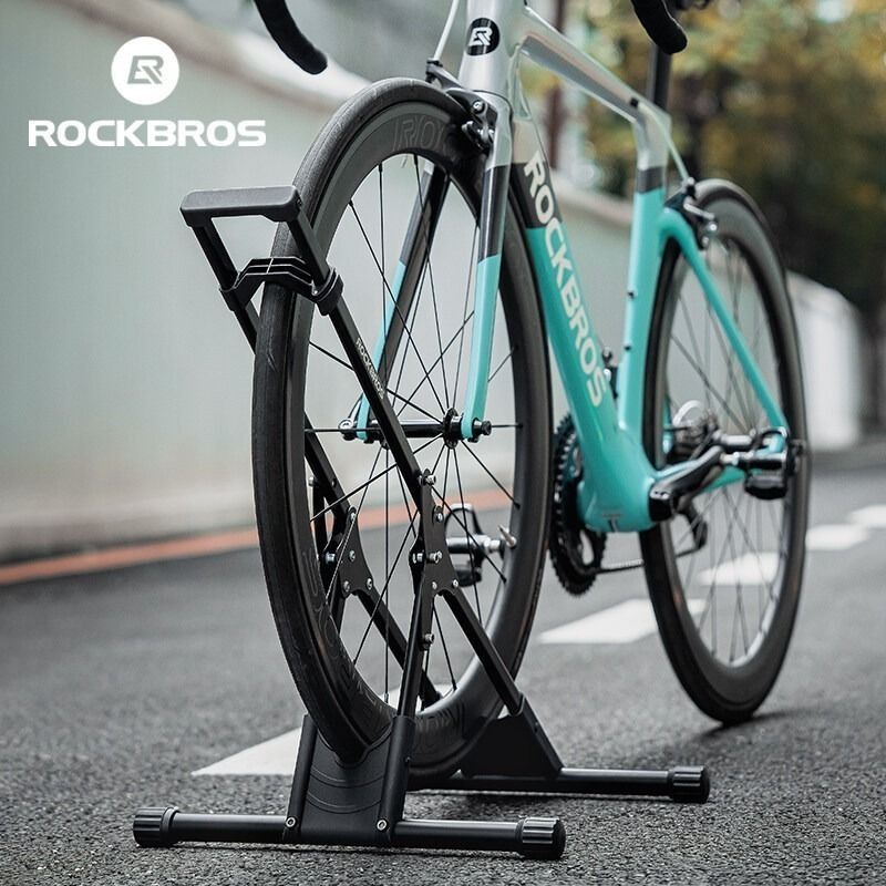 ROCKBROS Foldable Alloy Bicycle Stand - Easy Push-in Design For 20" To 29" Wheels, Stable Indoor/Outdoor Parking