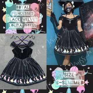 Royal Princesses Black Velvet Lolita Dress