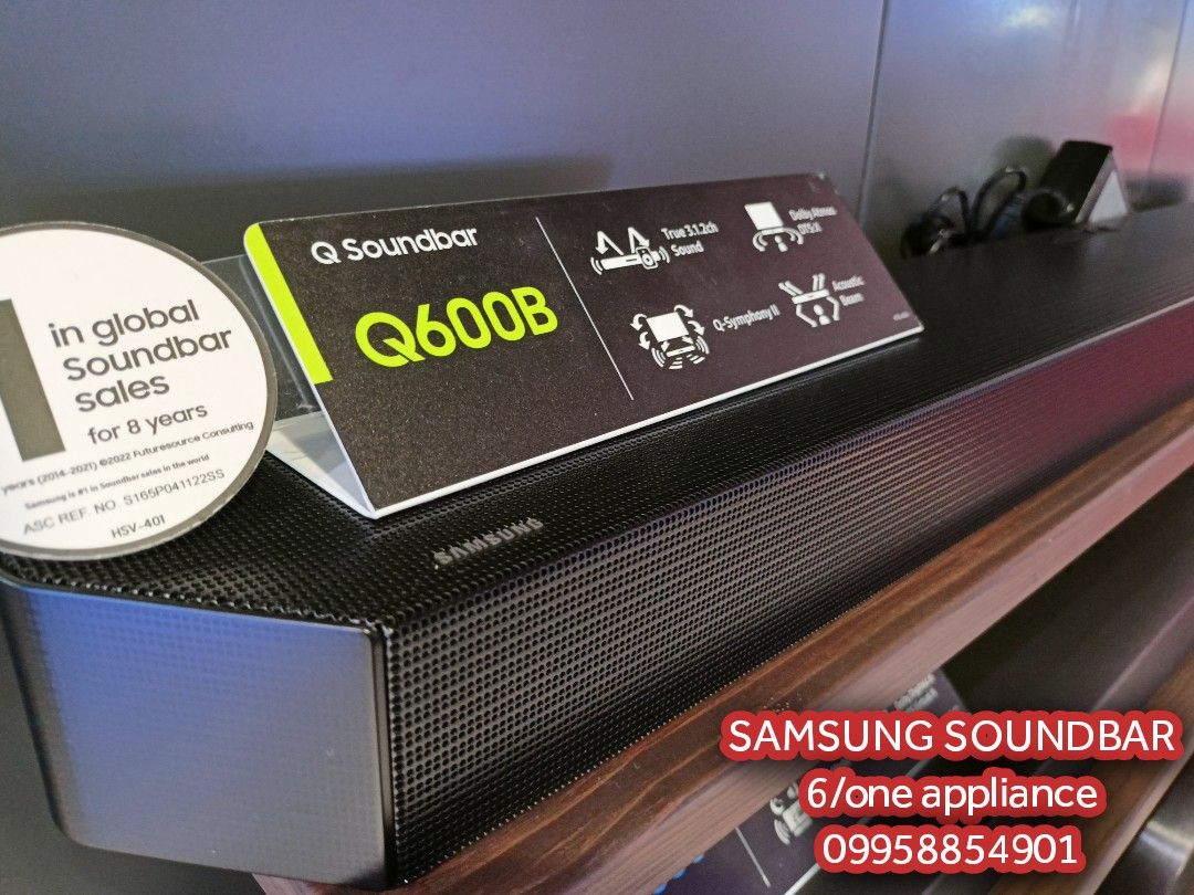 Samsung q600b soundbar (Category: Soundbars, Speakers & Amplifiers) located in Rizal. Submitted by florenciocanoy62 (Listing ID 1228391059, Image 3). Description: ‼️‼️SALE SALE SALE ‼️‼️ ✅SAMSUNG SOUNDBAR ✅IMMERSIVE SOUND ✅DOLBY ATMOS ✅3D SORROUND ✅Q-Symphony 👉Hw-q600b - 16,500 Product details: Wireless dolby atmos Q symphony Active voice amplifier One remote control Wireless tv collection Nice voice enhacement. Product specs may vary per models