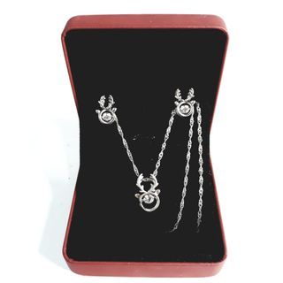 SILVER NECKLACE AND EARRINGS SET (B39)