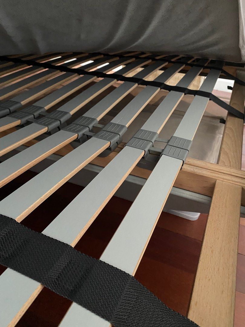 Slatted Bed Base (LONSET by Ikea, king), Furniture & Home Living