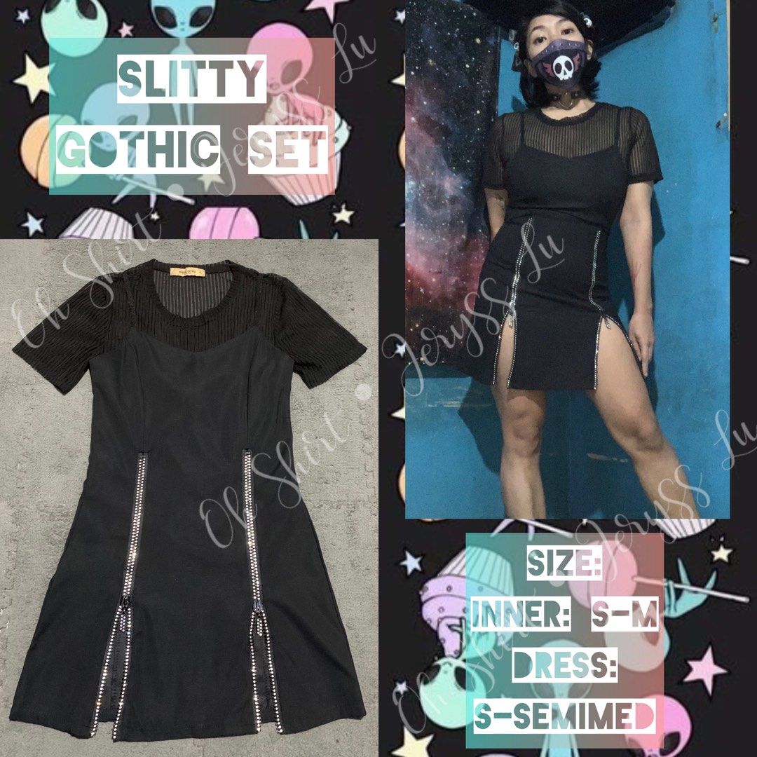 Flyff Rgothic Set Slitty Gothic Set, Women's Fashion, Dresses & Sets, Sets or Coordinates ...
