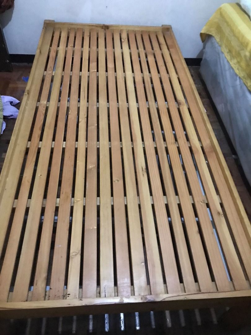 solid wooden bed frame (includes uratex foam) buy one take one 4800