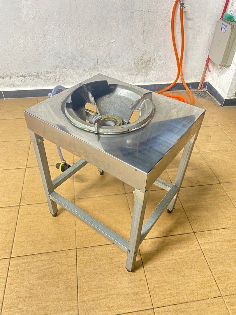 Stainless Steel Drum Stand Table With Burner, Furniture & Home Living